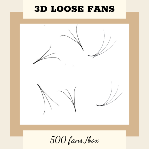 500FANS - 3D LOOSE PROMADE FANS POINTY BASE, SOFT, DARK