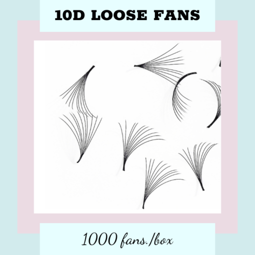 1000FANS - 10D LOOSE PROMADE FANS POINTY BASE, SOFT, DARK