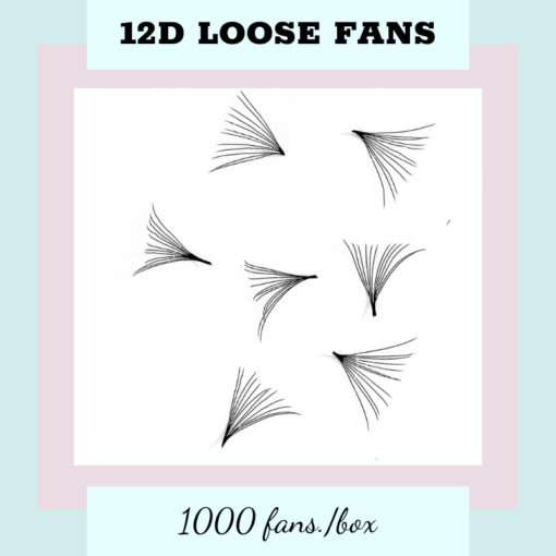 1000FANS - 12D LOOSE PROMADE FANS POINTY BASE, SOFT, DARK