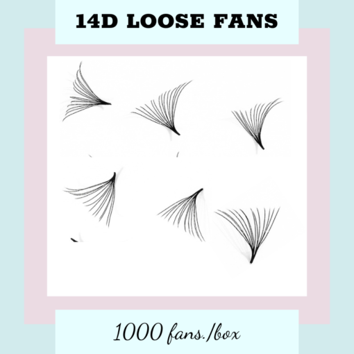 1000FANS - 14D LOOSE PROMADE FANS POINTY BASE, SOFT, DARK