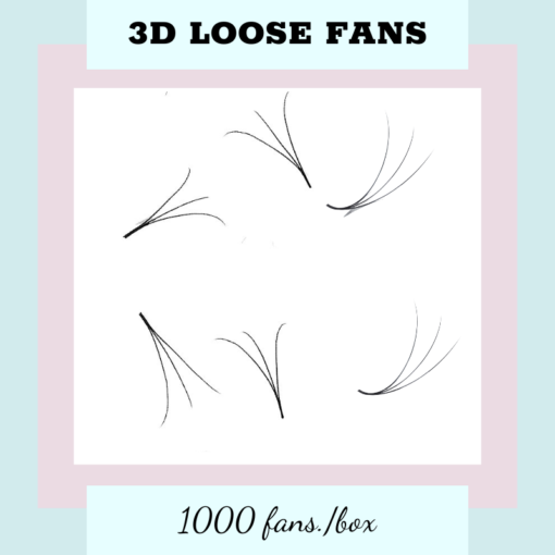 1000FANS - 3D LOOSE PROMADE FANS POINTY BASE, SOFT, DARK