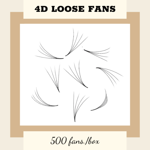 500FANS - 4D LOOSE PROMADE FANS POINTY BASE, SOFT, DARK