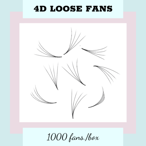 1000FANS - 4D LOOSE PROMADE FANS POINTY BASE, SOFT, DARK