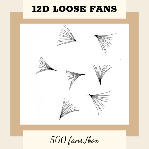 500FANS - 12D LOOSE PROMADE FANS POINTY BASE, SOFT, DARK