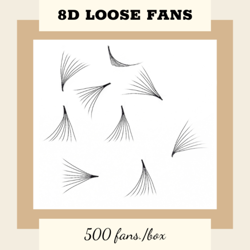 500FANS - 8D LOOSE PROMADE FANS POINTY BASE, SOFT, DARK