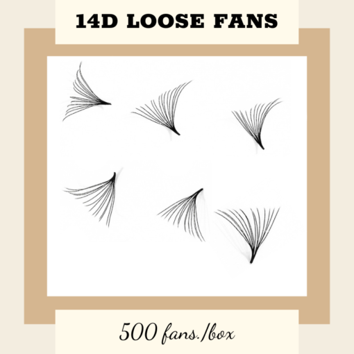 500FANS - 14D LOOSE PROMADE FANS POINTY BASE, SOFT, DARK