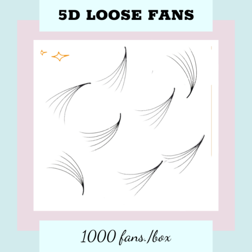 1000FANS - 5D LOOSE PROMADE FANS POINTY BASE, SOFT, DARK