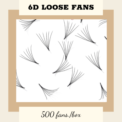 500FANS - 6D LOOSE PROMADE FANS POINTY BASE, SOFT, DARK