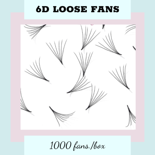 1000FANS - 6D LOOSE PROMADE FANS POINTY BASE, SOFT, DARK